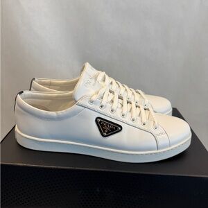 Prada Classic White Leather Sneakers